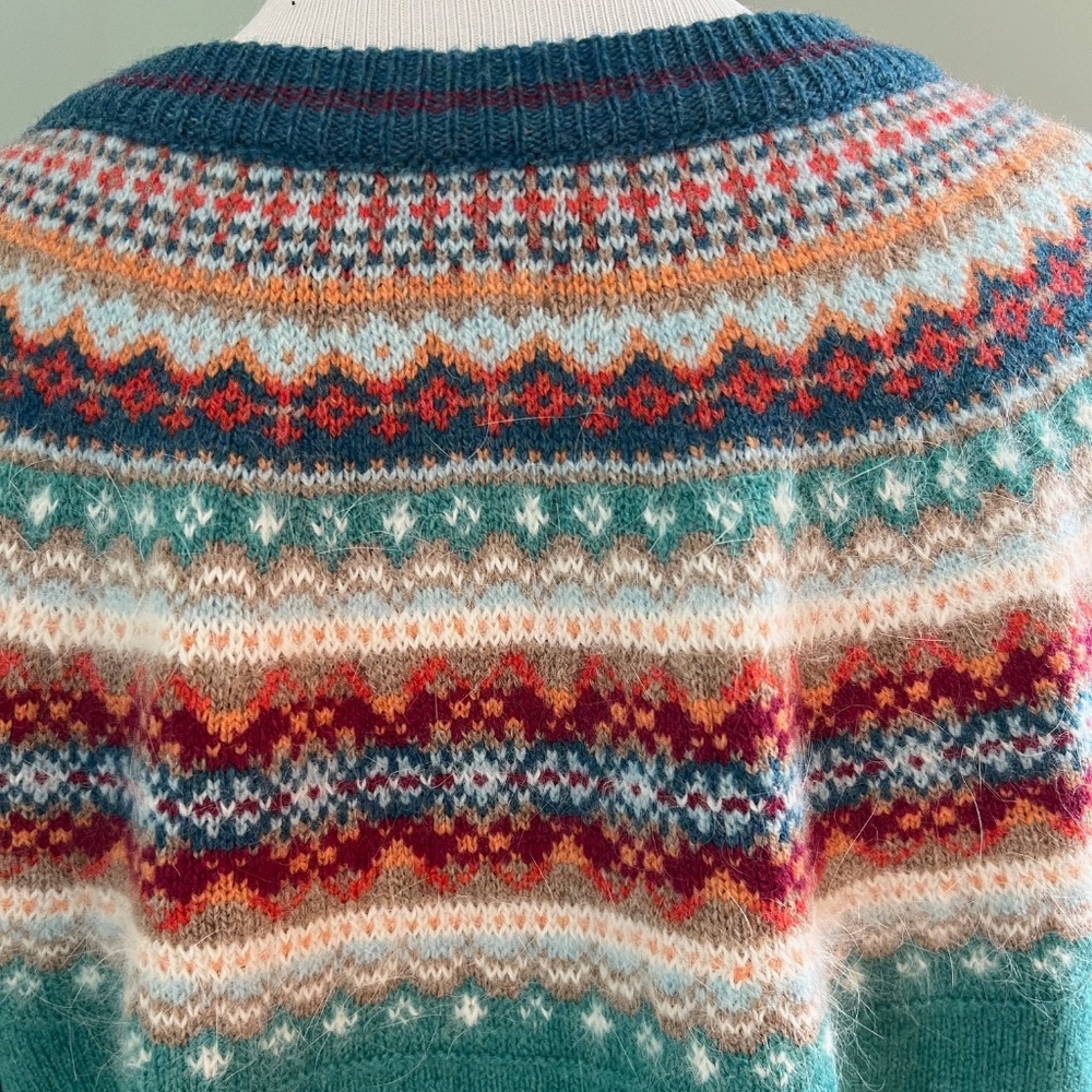 Eribe Scotland Knit Alpine Cardigan, Fair Isle, Size Large, Soft Wool/Angora - Picture 9 of 13